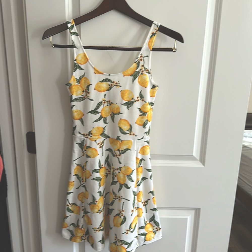 Juniors Lemon print tank dress